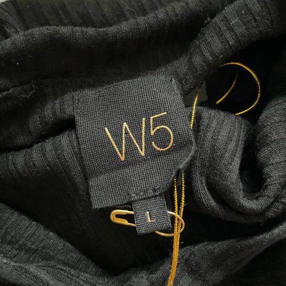 W5 Black Sleeveless Ruched Top - Size L - Picture 2 of 2